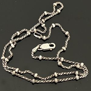 Vintage Necklace 925 Sterling Silver Modernist Chain Italy 16.5"